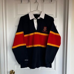 Barbarian Queen’s University Rugby Shirt Vintage Style Tricolour Size XS Men’s
